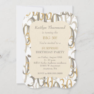 Invitation Big 30 Gold Birthday Party