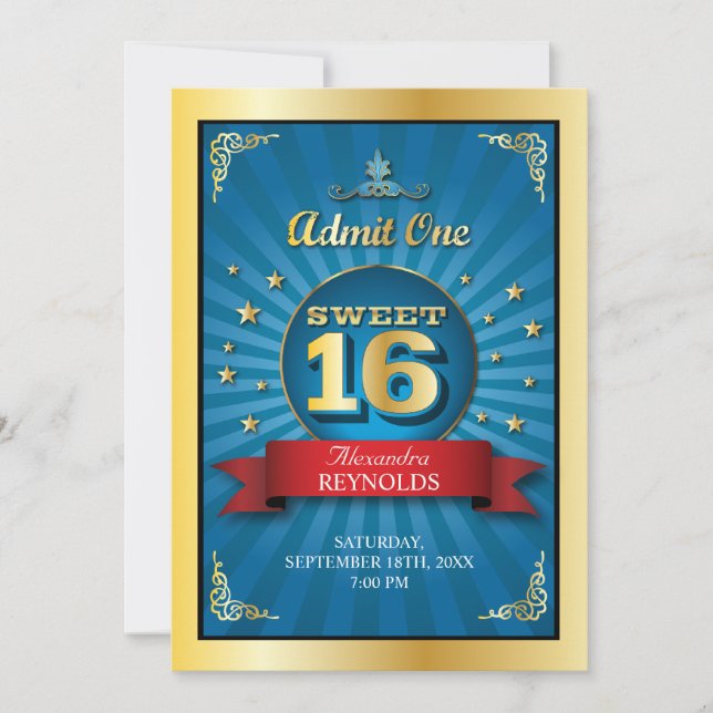 Invitation Big Bash Sweet 16 (Devant)