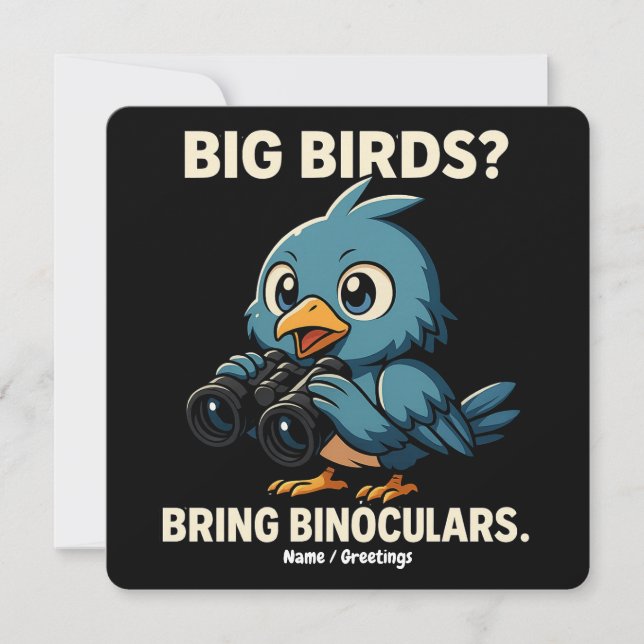 Invitation Big Birds? Bring Binoculars Funny Birdwatching (Devant)