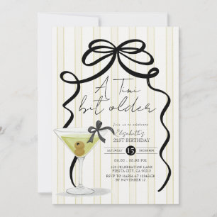 Invitation Big Bow petit peu plus vieux Olive Martini Anniver