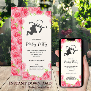 Invitation Big Casquette et Rose Derby Party