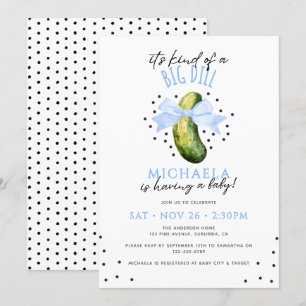 Invitation Big Dill Aquarelle Coquette Baby shower de chiche