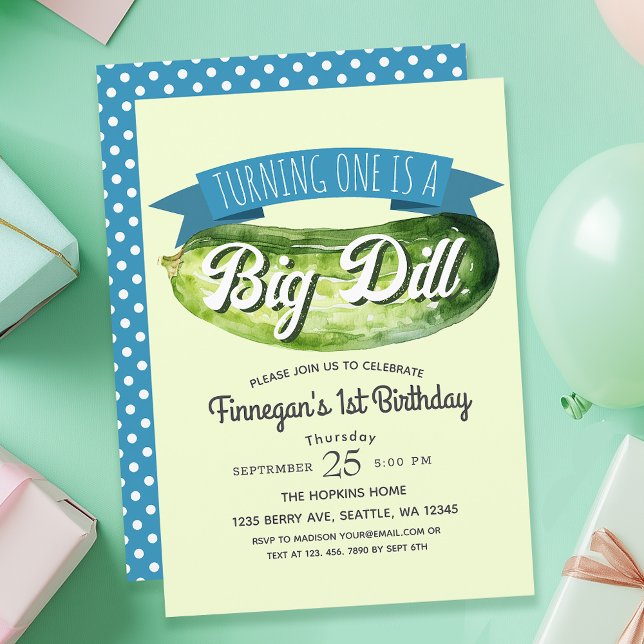 Invitation Big Dill Pickle Boy's Kids 1er anniversaire (Créateur téléchargé)