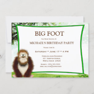 Invitation Big Foot / Sasquatatard fête d'anniversaire