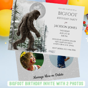 Invitation Big Foot/ Sasquatatch Deux photos fête d'anniversa