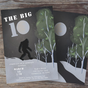 Invitation Big Foot Wild Adventure 10e anniversaire