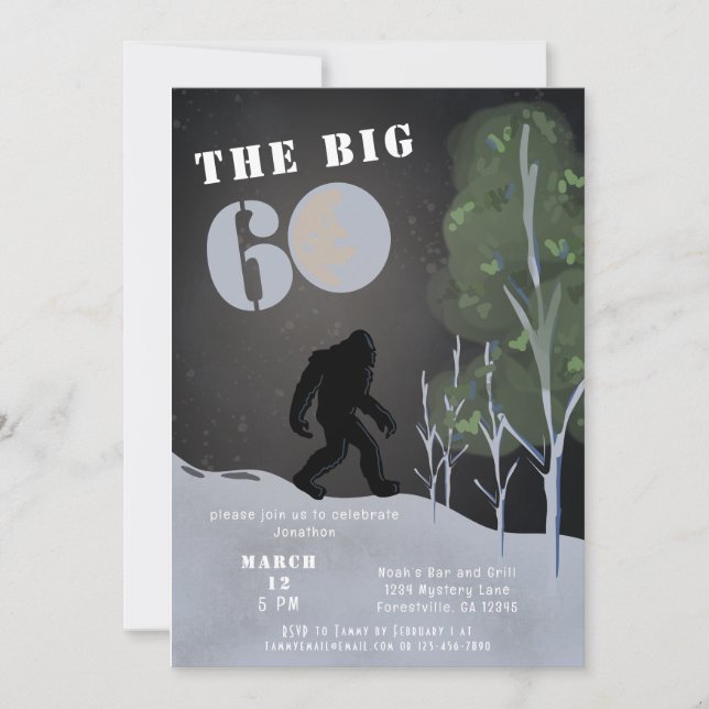 Invitation Big Foot Wild Adventure 60e anniversaire (Devant)