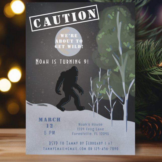 Invitation Big Foot Wild Adventure Anniversaire (Créateur téléchargé)