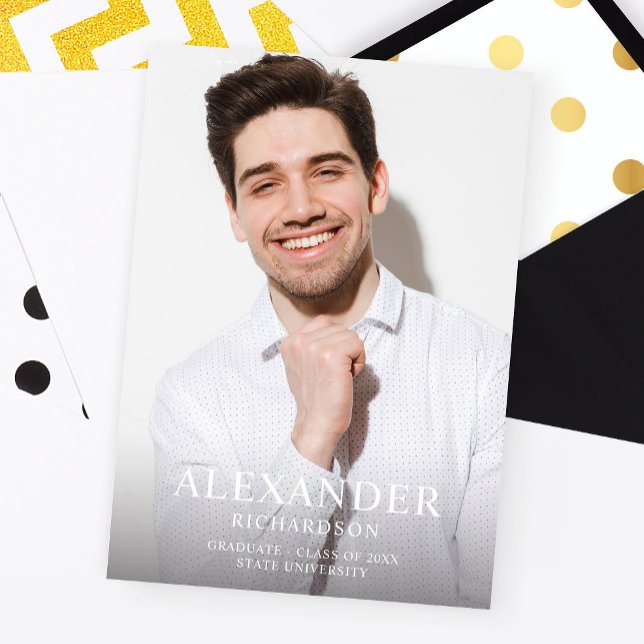 Invitation Big Mod Name Photo Graduation Annonce verticale (Créateur téléchargé)