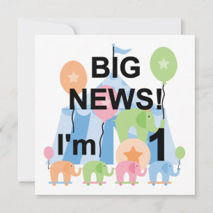 Invitation Big News Circus 1er Anniversaire T-shirts et cadea