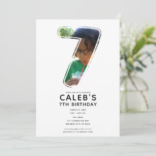 Invitation Big Number 7 SEPT Photo 7e fête d'anniversaire