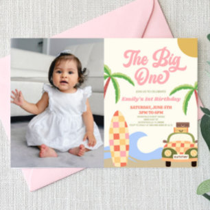 Invitation Big One Beach Surf Picture 1er Birthday Party