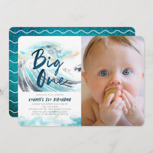 Invitation Big One Blue Wave Surfing 1er Anniversaire Photo