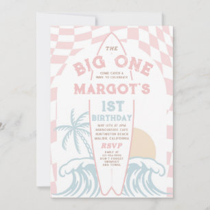 Invitation Big One Modern Surf 1er anniversaire