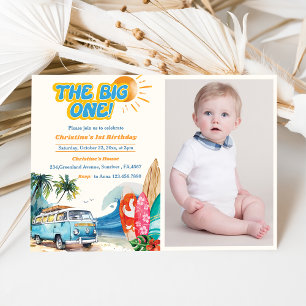 Invitation Big One Surf Beach 1st Birthday Photo