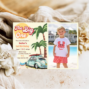 Invitation Big One Surf Beach 1st Birthday Photo