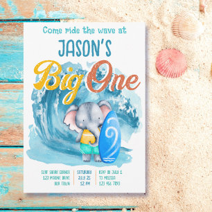 Invitation Big One surf plage 1er anniversaire fête e ; éphan