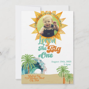 Invitation Big One Surf Thème 1er anniversaire