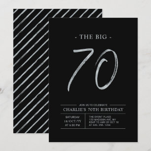 Invitation Big Seventy   Soixante-dixième anniversaire Argent