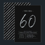 Invitation Big Sixty | Soixantième Anniversaire Argent & Noir<br><div class="desc">Célébrez votre jour spécial avec cette invitation d'anniversaire 60 ans simple et élégante. Ce design présente un "Big 60" écrit avec un pinceau dans une mise en page claire avec une combinaison de couleurs Argent & Noir. Plus de designs et de fournitures de fête sont disponibles dans ma boutique BaraBomDesign....</div>