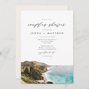 Invitation BIG SUR Côte Californie Douche Couples