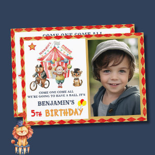 Invitation Big Top Carnival Photo Cinquième anniversaire