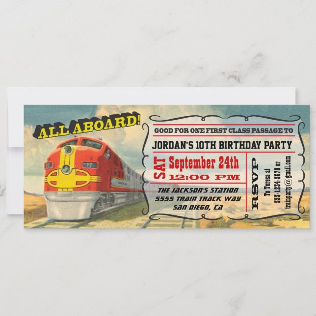 Invitation BIG Train Vintage Billets Anniversaire (Devant)