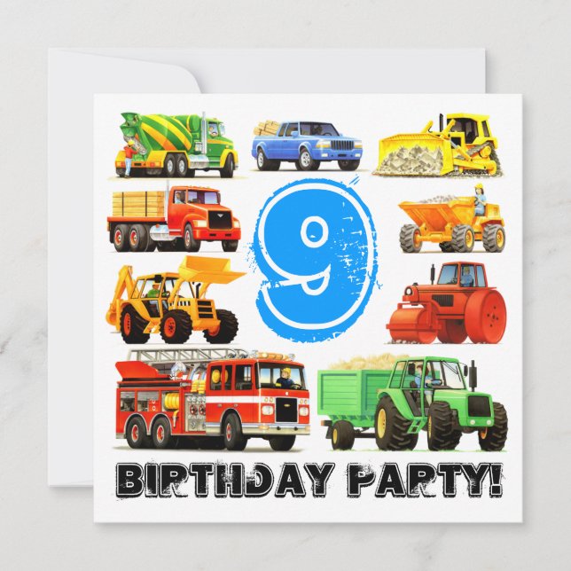 Invitation Big Trucks 9e anniversaire (Devant)