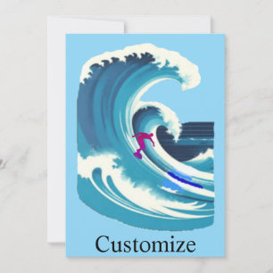 Invitation Big Wave Surfer Thunder_Cove