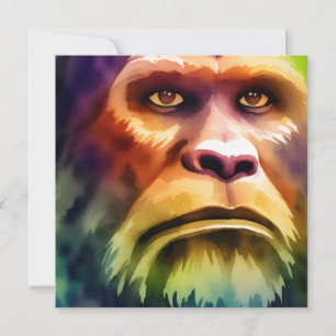 Invitation Bigfoot Cryptid couleur aquarelle Art