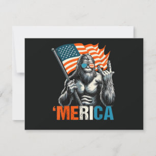 Invitation Bigfoot Merica Rock Drapeau Américain