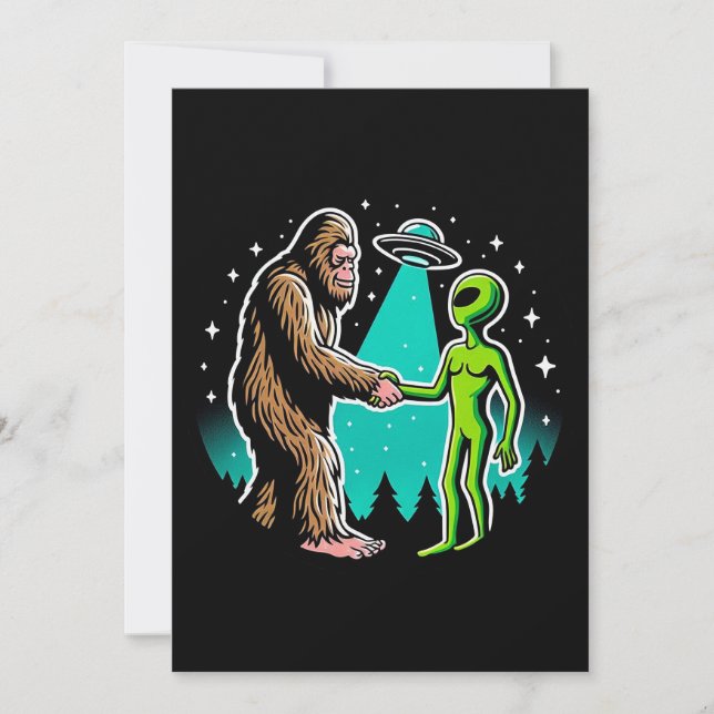 Invitation Bigfoot rencontre un Alien (Devant)
