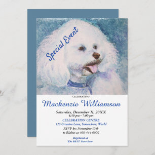 INVITATION BIJON FRISE PUPPY SOUHAITE UN JOLI ANNIVERSAIRE