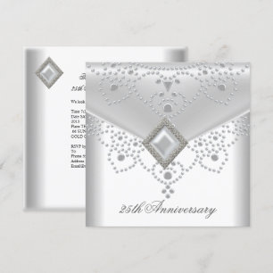 Invitation Bijou de perle de superposition d'argent blanc pou