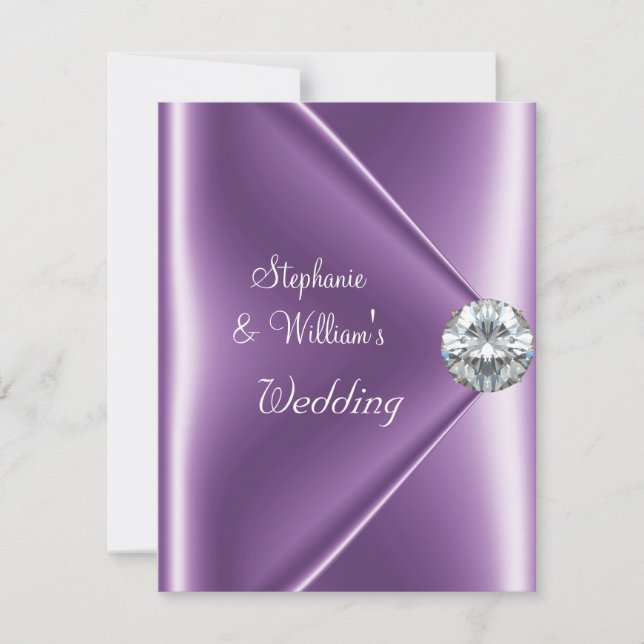 Invitation Bijou Diamant Mauve Violet de Mariage (Devant)