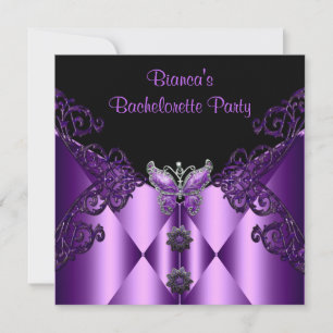 Invitation Bijou Papillon Lilas Violet pour Enterrement de Vi