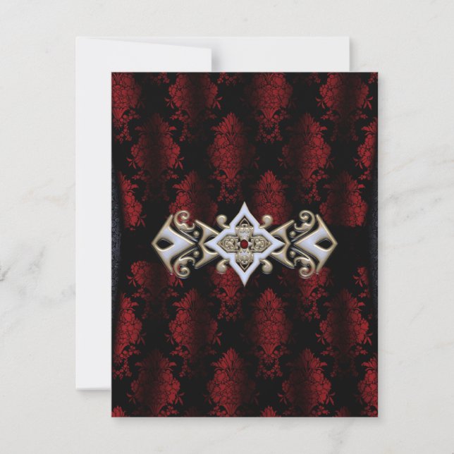 Invitation Bijoux Clip Damask Vampire Goth Mariage (Devant)