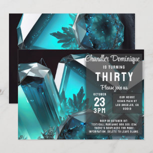 Invitation Bijoux en cristal Poissons Aquamarine Mars Anniver
