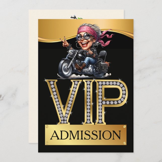 Invitation BIKER PARTY VIP Admission (Devant / Derrière)