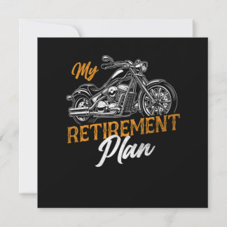 Invitation Biker Retrovintage Mon Régime de Retraite Grand-pè