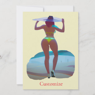 Invitation Bikini Booty Beach Girl Thunder_Cove