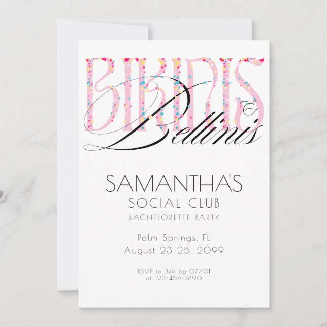 Invitation Bikinis & Bellini Beach Bach Tropical Bachelorette (Devant)