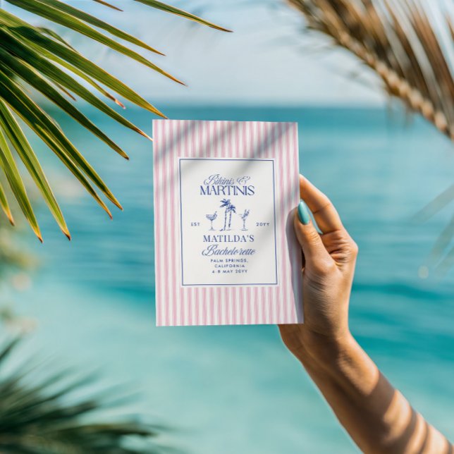 Invitation Bikinis et martinis Élégant enterrement de vie de  (Créateur téléchargé)