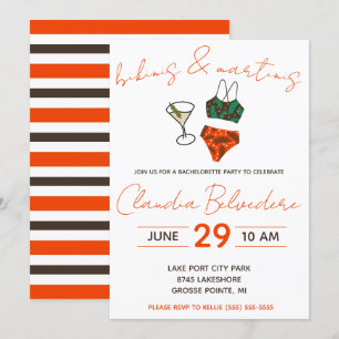 Invitation Bikinis et Martinis Thématique Bachelorette