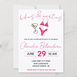 Invitation Bikinis et Martinis Thématique Bachelorette
