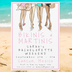 Invitation Bikinis & Martinis Week-end de célibataire sur la 