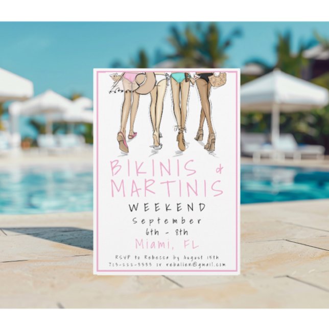 Invitation Bikinis & Martinis Week-end entre filles Filles à  (Créateur téléchargé)