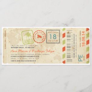 Invitation Bilhet d'Avião embarque convite de casamento