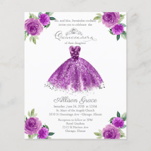 Invitation bilingue pour Quinceanera de budget Vio