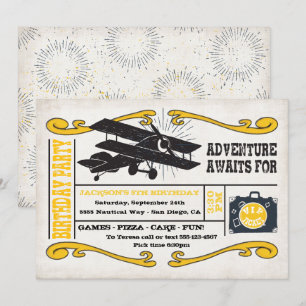 Invitation Billet Avion Aventure Anniversaire